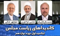 اسامی کاندیداهای تصدی ریاست مجلس دوازدهم اعلام شد