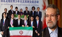 تبریک دکتر لاریجانی در پی کسب مقام قهرمانی جهان در المپیاد دانش‌آموزی نجوم‌ و اختر فیزیک