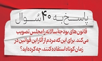 سوال سی و نهم: برای این که مردم از آثار قانون‌های بودجۀ سالانه در زمان کوتاه استفاده کنند، چه کرده‌اید؟